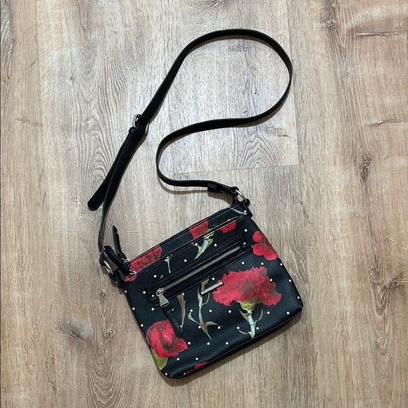DANA BUCHMAN | Gracie Red Rose Polka Dot Faux Leather Crossbody Bag - Picture 1 of 7